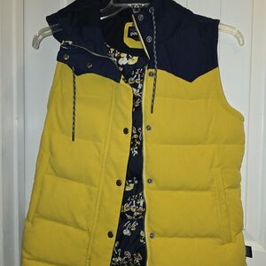 Patagonia Navy and Yellow Floral Vest